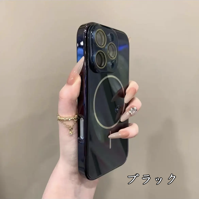 magsafeケース ガラス iphne17pro/16 ケース シンプル おしゃれ お揃いケース GUESTCASE ブラック iPhone16