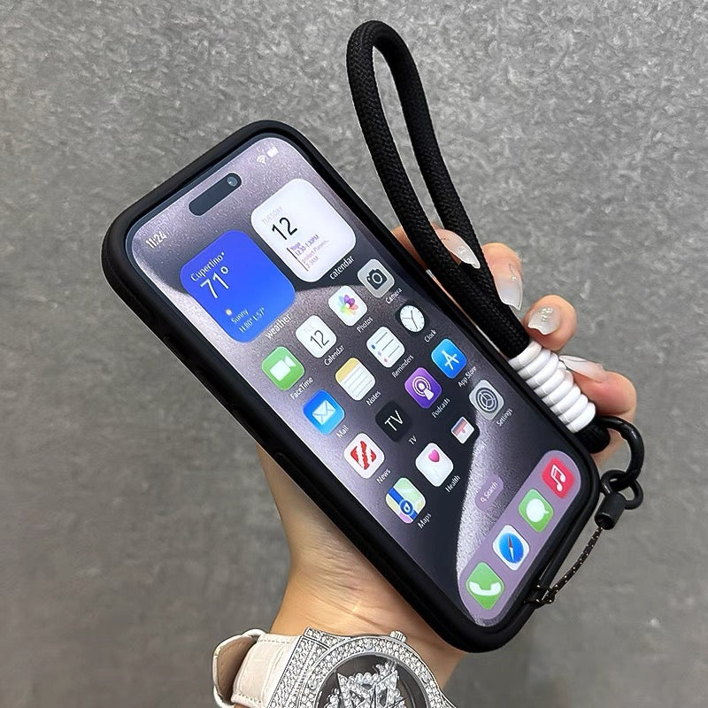ストラップ付き マットクリアiPhoneケース カメラ保護 隠しスタンド magsafeケース GUESTCASE