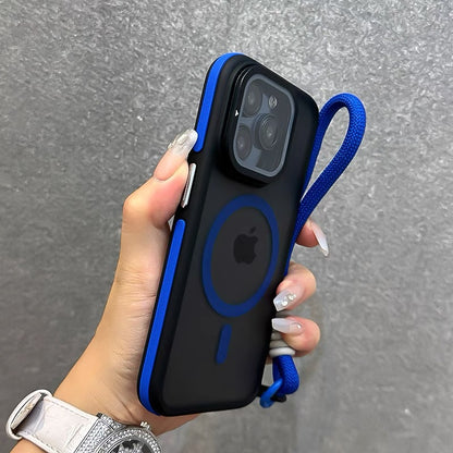 ストラップ付き マットクリアiPhoneケース カメラ保護 隠しスタンド magsafeケース GUESTCASE