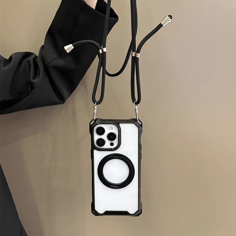 iphone17/16 ショルダーケース ステルスタンド付き magsafeケース 透明 GUESTCASE