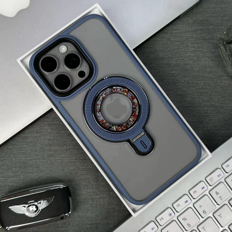 隠しスタンド magsafe対応 iphone17pro/16pro ケース クリア スマホケース キラキラ 動く GUESTCASE