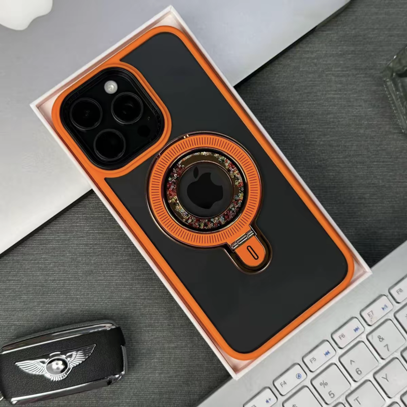 隠しスタンド magsafe対応 iphone17pro/16pro ケース クリア スマホケース キラキラ 動く GUESTCASE