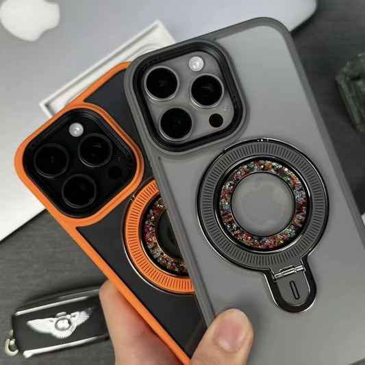 隠しスタンド magsafe対応 iphone17pro/16pro ケース クリア スマホケース キラキラ 動く GUESTCASE