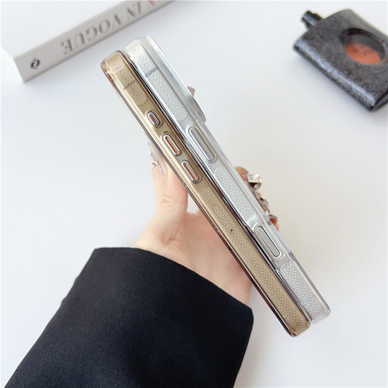 magsafeケース クリア iphone16pro/15/14 ケース ストーンデコ ハードケース GETCASE