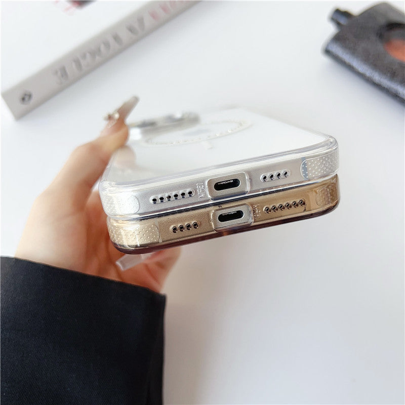 magsafeケース クリア iphone16pro/15/14 ケース ストーンデコ ハードケース GETCASE