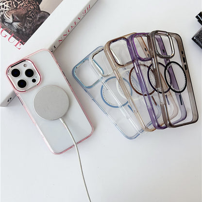 magsafeケース クリア iphone16pro/15/14 ケース ストーンデコ ハードケース GETCASE