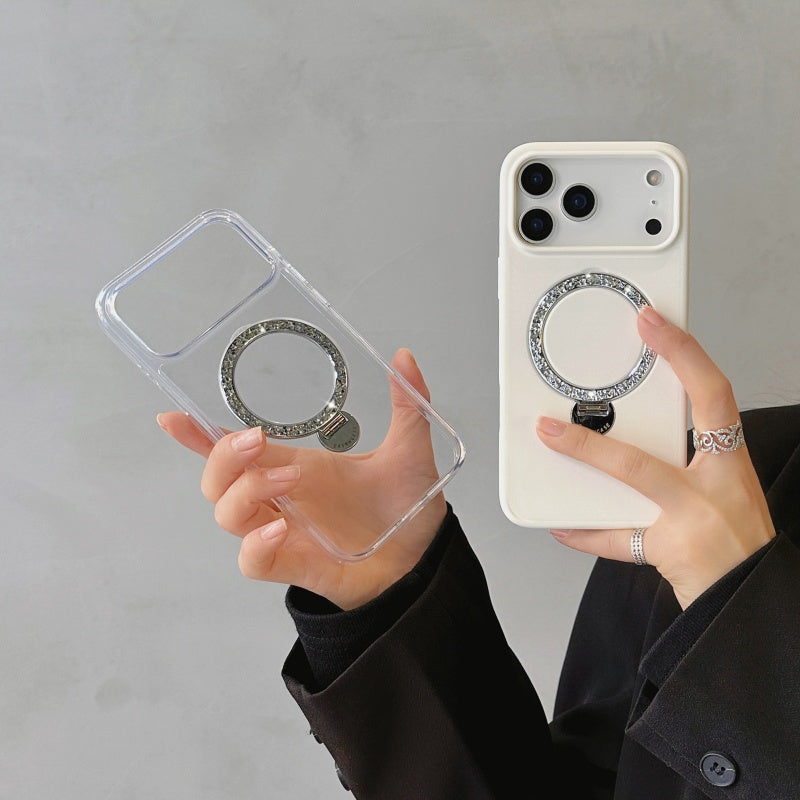 iphone17/17promax クリアケース キラキラスタンド付き magsafeケース おしゃれ GETCASE