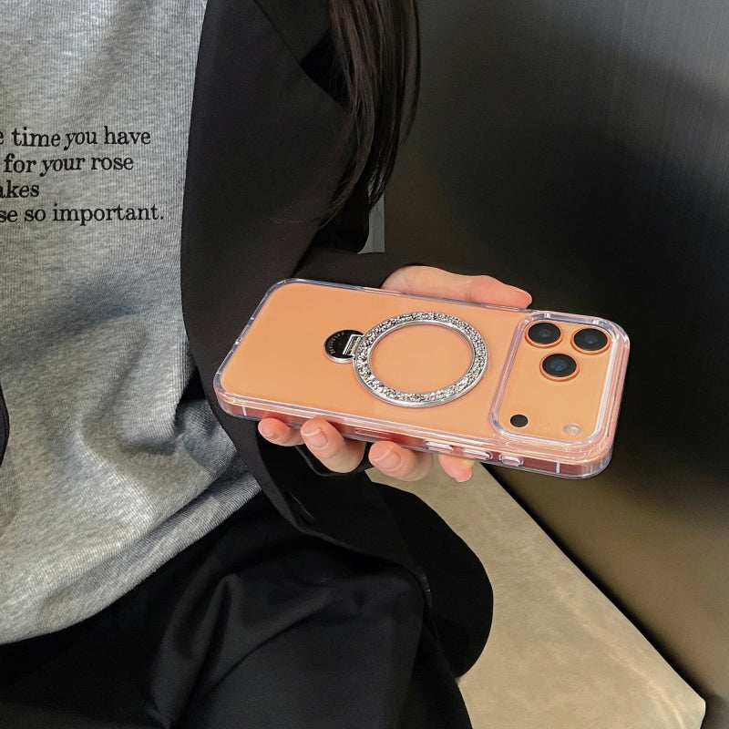 iphone17/17promax クリアケース キラキラスタンド付き magsafeケース おしゃれ GETCASE