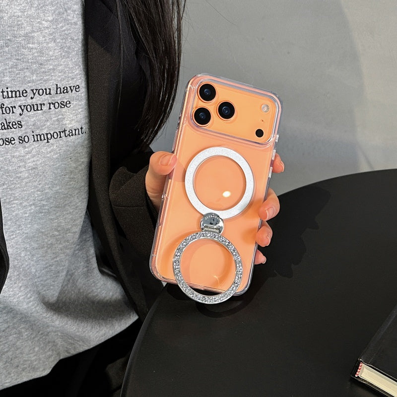 iphone17/17promax クリアケース キラキラスタンド付き magsafeケース おしゃれ GETCASE