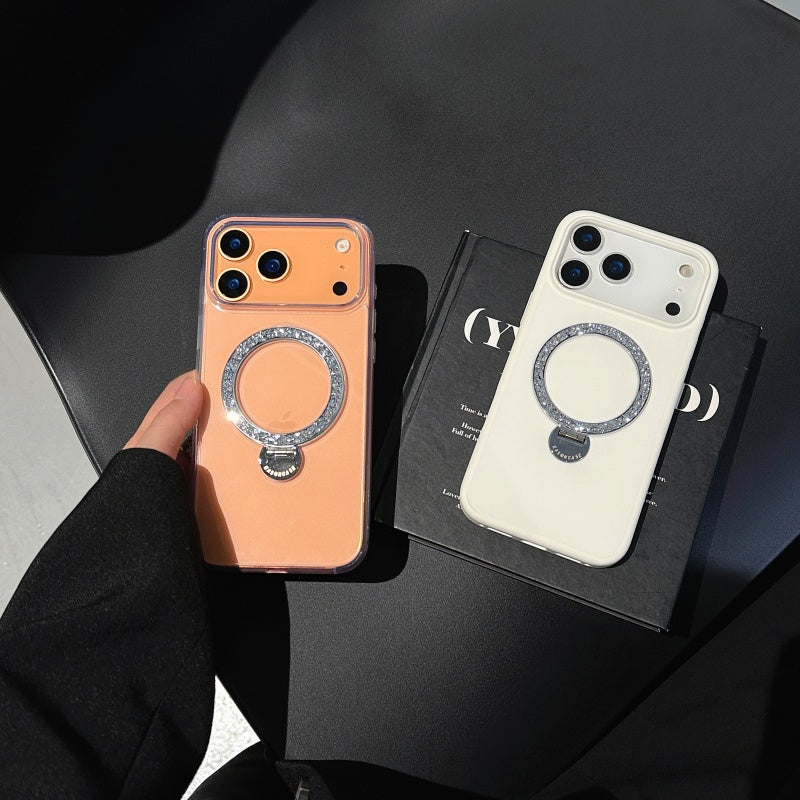 iphone17/17promax クリアケース キラキラスタンド付き magsafeケース おしゃれ GETCASE