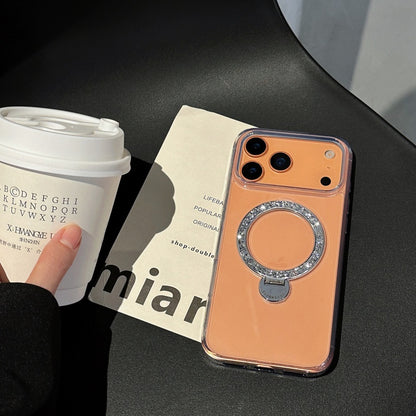 iphone17/17promax クリアケース キラキラスタンド付き magsafeケース おしゃれ GETCASE