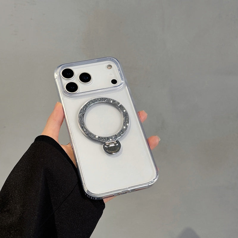 iphone17/17promax クリアケース キラキラスタンド付き magsafeケース おしゃれ GETCASE