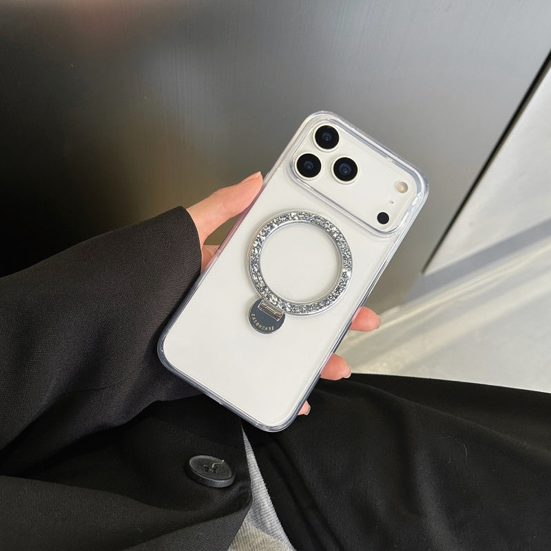 iphone17/17promax クリアケース キラキラスタンド付き magsafeケース おしゃれ GETCASE