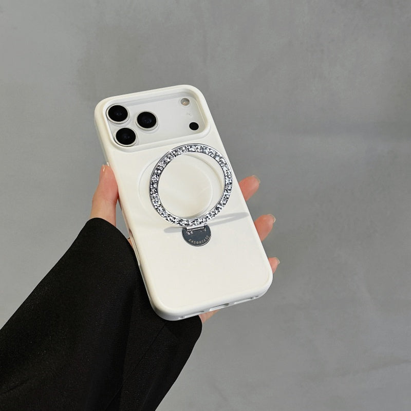 iphone17/17promax クリアケース キラキラスタンド付き magsafeケース おしゃれ GETCASE ホワイト iPhone17