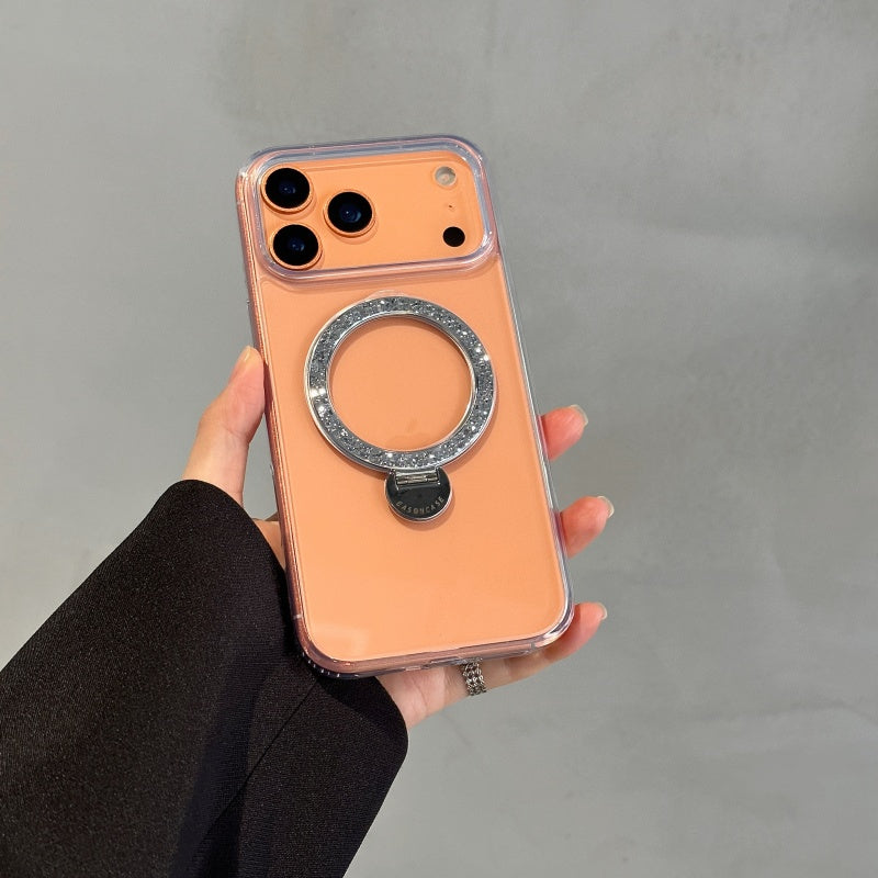 iphone17/17promax クリアケース キラキラスタンド付き magsafeケース おしゃれ GETCASE