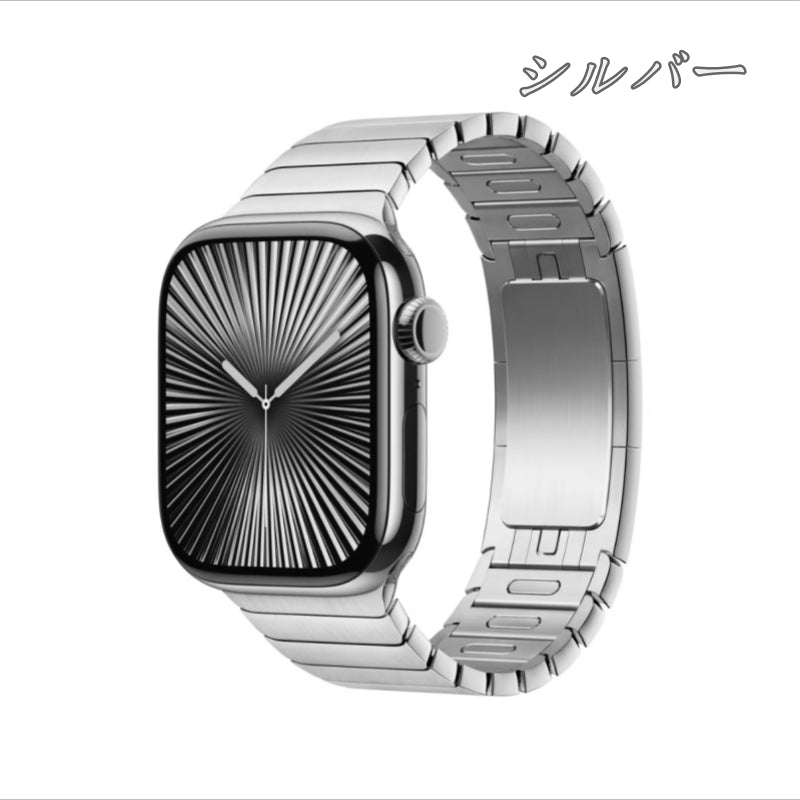 調節工具不要 アップル ウォッチ バンド 高品質316ステンレス apple watch リンク ブレスレット 高級 男女兼用 guestcase シルバー 38/40/41/42(Series10/11)mm
