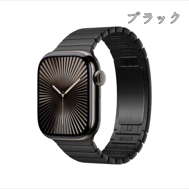 調節工具不要 アップル ウォッチ バンド 高品質316ステンレス apple watch リンク ブレスレット 高級 男女兼用 guestcase ブラック 38/40/41/42(Series10/11)mm