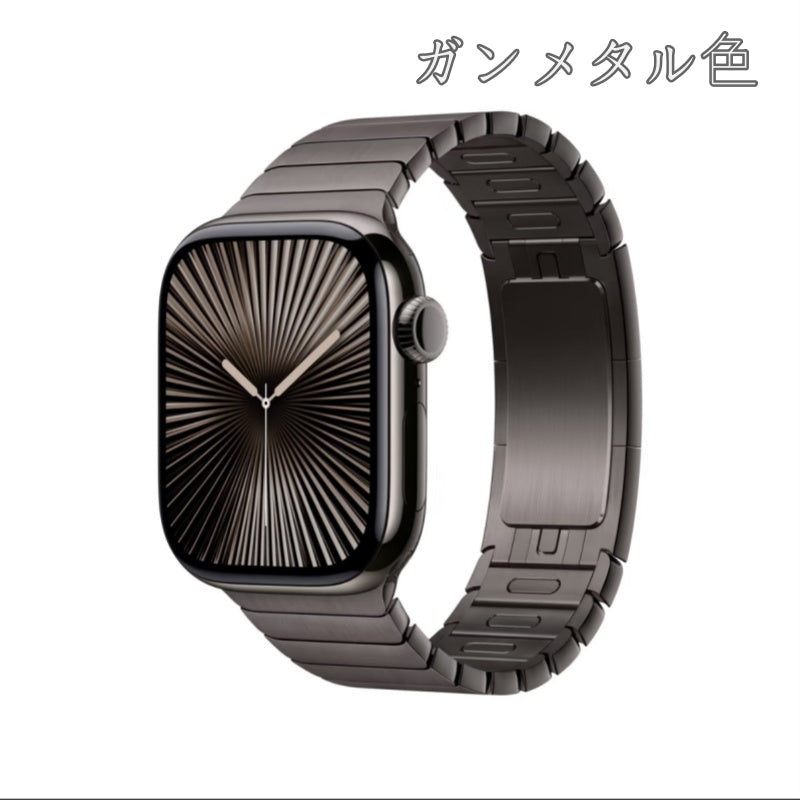 調節工具不要 アップル ウォッチ バンド 高品質316ステンレス apple watch リンク ブレスレット 高級 男女兼用 guestcase ガンメタル色 38/40/41/42(Series10/11)mm