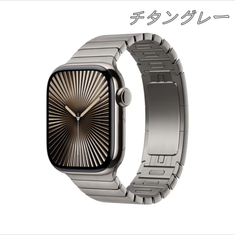 調節工具不要 アップル ウォッチ バンド 高品質316ステンレス apple watch リンク ブレスレット 高級 男女兼用 guestcase チタングレー 38/40/41/42(Series10/11)mm