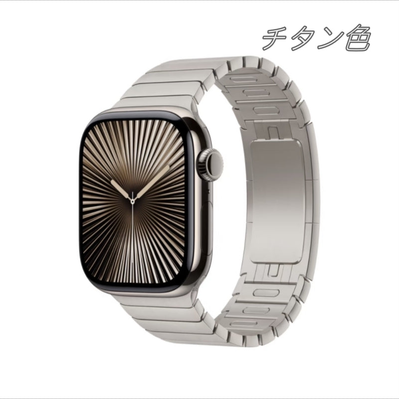 調節工具不要 アップル ウォッチ バンド 高品質316ステンレス apple watch リンク ブレスレット 高級 男女兼用 guestcase チタン色 38/40/41/42(Series10/11)mm