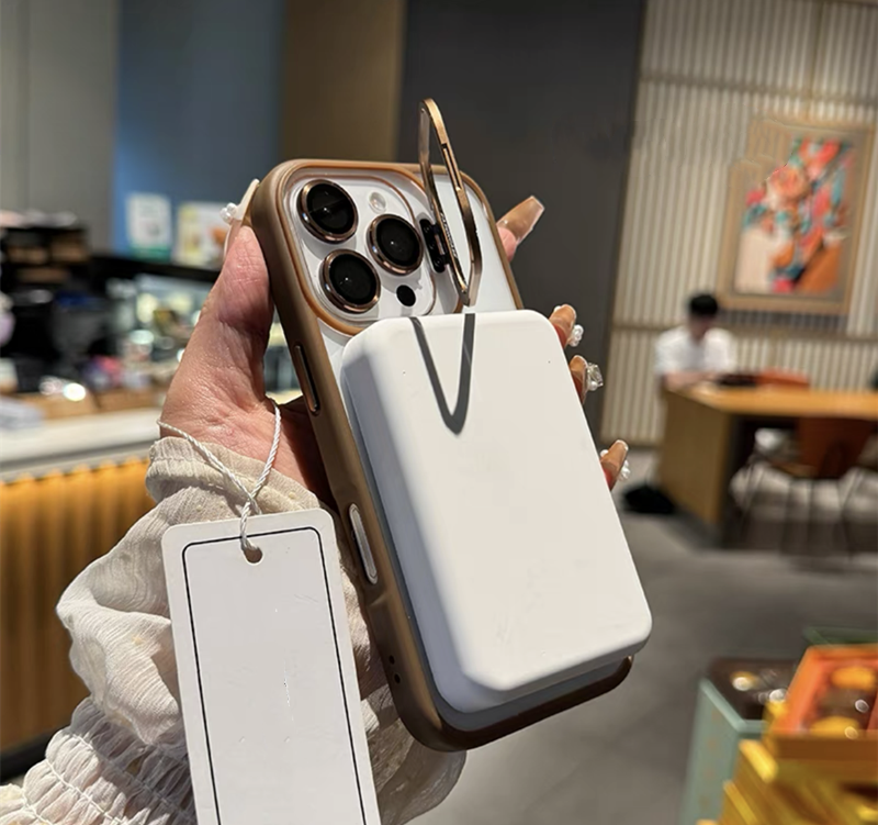 カメラ保護リング付き iphoneケース 隠しスタンド付き magsafeケース クリア