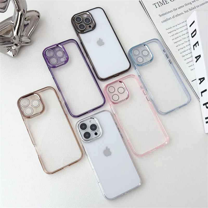 フチありiPhoneクリアケース カメラ保護 黄ばみにくいpciPhone透明ケース かわいい 記念切符やステッカー挟むだけ 我的商店