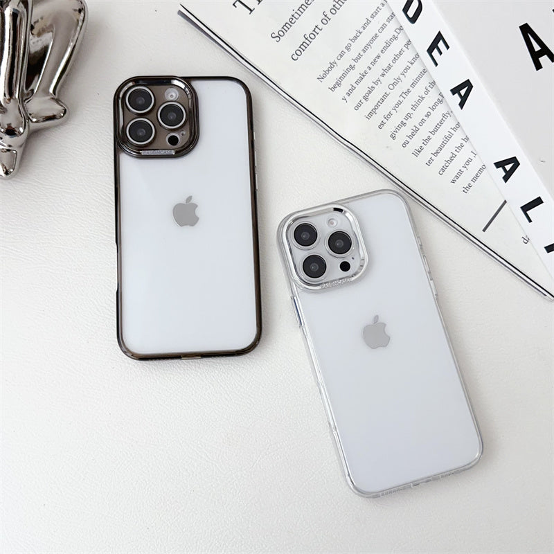 フチありiPhoneクリアケース カメラ保護 黄ばみにくいpciPhone透明ケース かわいい 記念切符やステッカー挟むだけ 我的商店