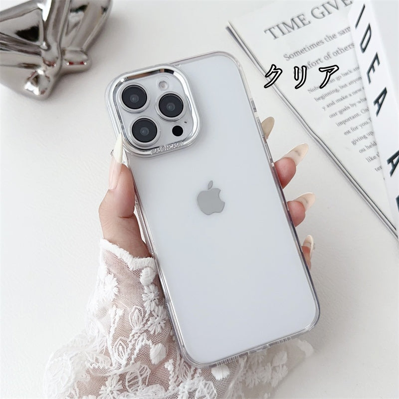 フチありiPhoneクリアケース カメラ保護 黄ばみにくいpciPhone透明ケース かわいい 記念切符やステッカー挟むだけ 我的商店 ホワイト iPhone16