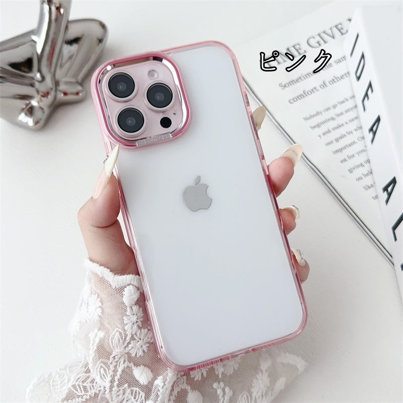 フチありiPhoneクリアケース カメラ保護 黄ばみにくいpciPhone透明ケース かわいい 記念切符やステッカー挟むだけ 我的商店