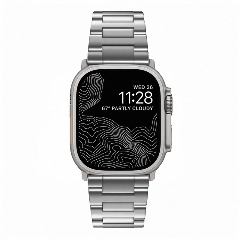 アップルウォッチバントバンド チタン 高級 apple watchバンド メンズ guestcase シルバー 38/40/41/42(Series10)mm