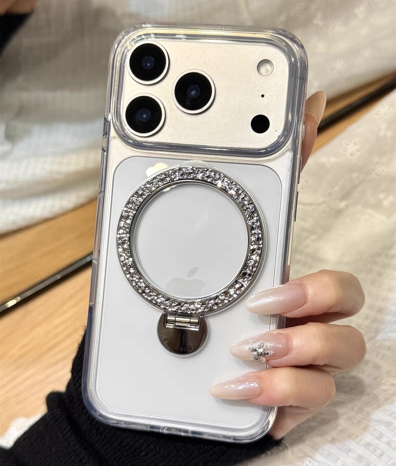iphone17/17promax クリアケース キラキラスタンド付き magsafeケース おしゃれ GETCASE
