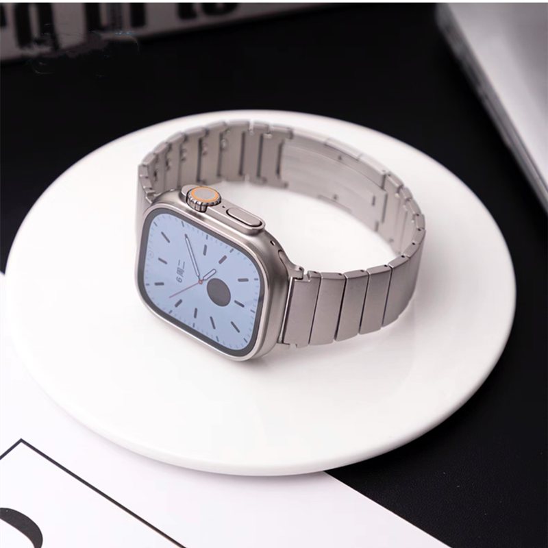 チタン アップルウォッチバンド 工具不要 メンズ apple watchバンド ビジネス GETCASE ナチュラルチタニウム 38/40/41/42(Series10)mm