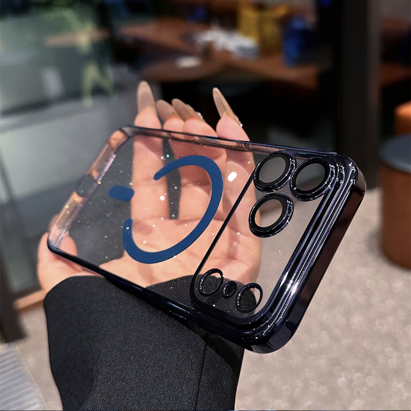 キラキラ iphone17pro/17promax クリアケース magsafe対応ケース カメラ保護 GUESTCASE