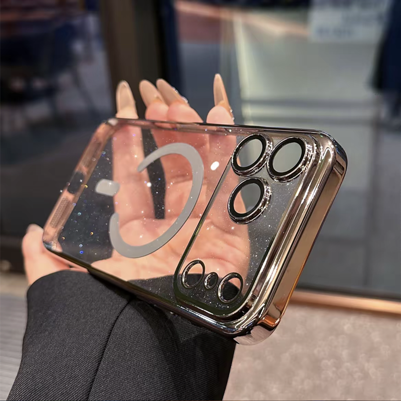 キラキラ iphone17pro/17promax クリアケース magsafe対応ケース カメラ保護 GUESTCASE ナチュラルチタニウム iPhone17