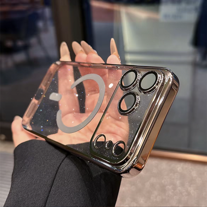 キラキラ iphone17pro/17promax クリアケース magsafe対応ケース カメラ保護 GUESTCASE ナチュラルチタニウム iPhone17