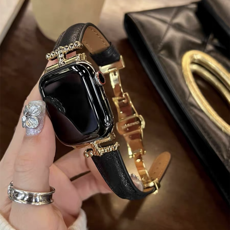 女性向け 本革のアップルウォッチバンド おしゃれ 高級 apple watch 革 バンド GUESTCASE