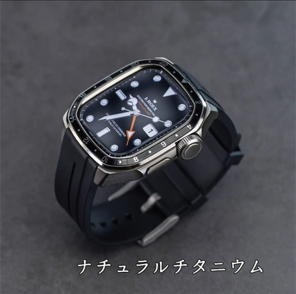 アップルウォッチ バンド ケース 一体型 メンズ apple watchバンド かっこいい シリーズ11 44mm/46mm GUESTCASE ナチュラルチタニウム 44mm(S4/5/6/SE適用)
