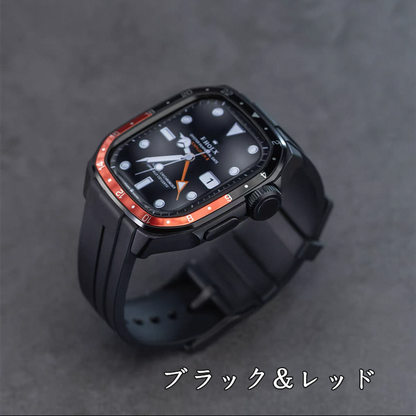 アップルウォッチ バンド ケース 一体型 メンズ apple watchバンド かっこいい シリーズ11 44mm/46mm GUESTCASE