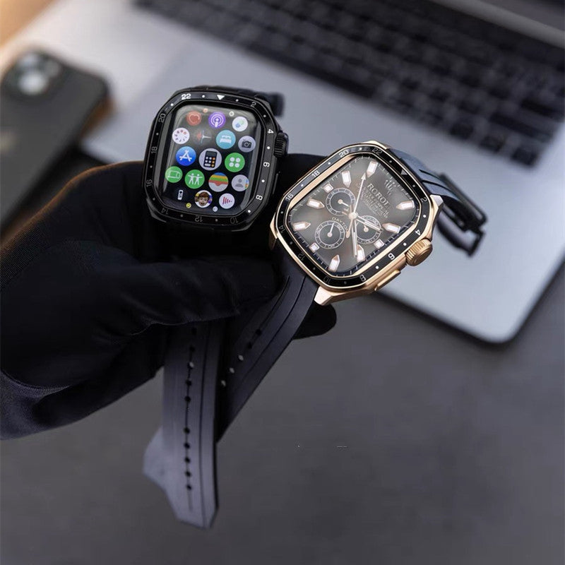 アップルウォッチ バンド ケース 一体型 メンズ apple watchバンド かっこいい シリーズ11 44mm/46mm GUESTCASE