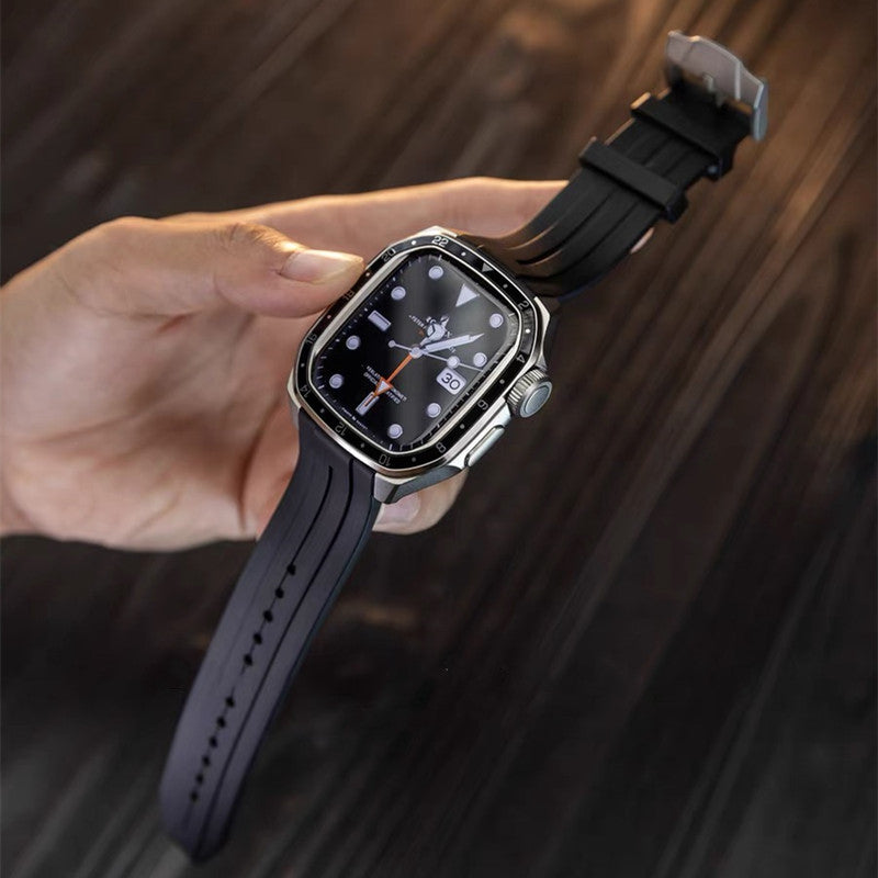 アップルウォッチ バンド ケース 一体型 メンズ apple watchバンド かっこいい シリーズ11 44mm/46mm GUESTCASE