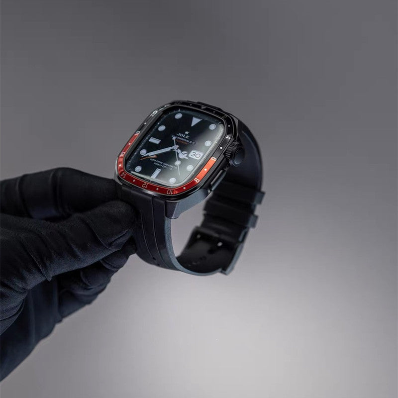 アップルウォッチ バンド ケース 一体型 メンズ apple watchバンド かっこいい シリーズ11 44mm/46mm GUESTCASE