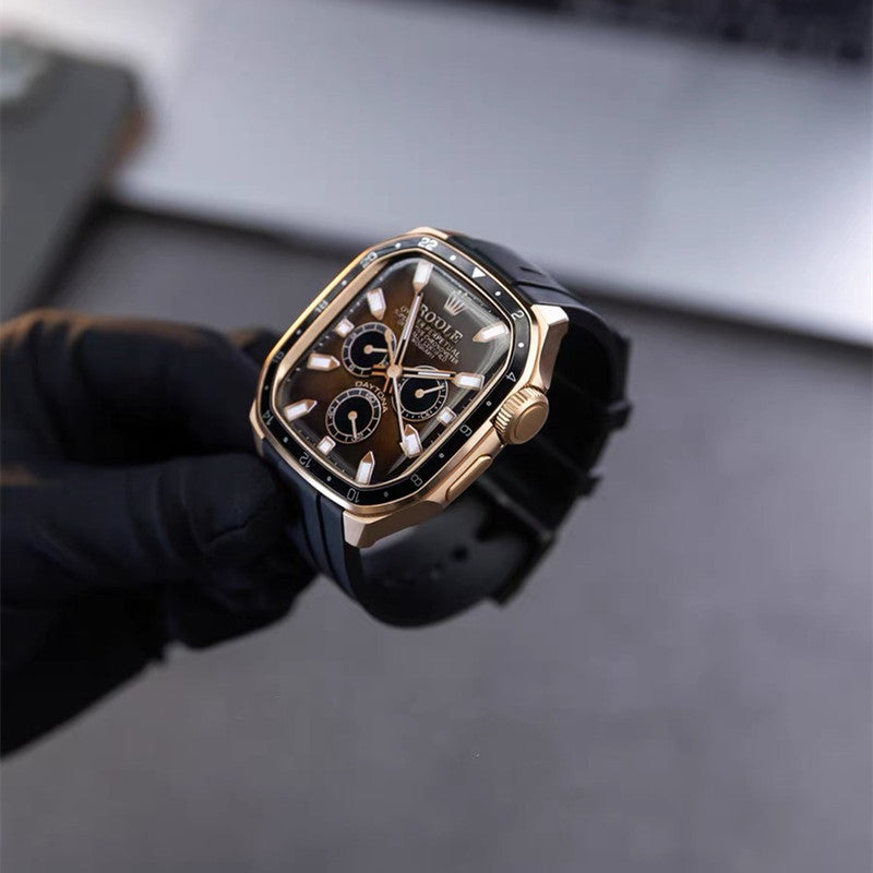 アップルウォッチ バンド ケース 一体型 メンズ apple watchバンド かっこいい シリーズ11 44mm/46mm GUESTCASE