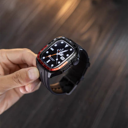 アップルウォッチ バンド ケース 一体型 メンズ apple watchバンド かっこいい シリーズ11 44mm/46mm GUESTCASE