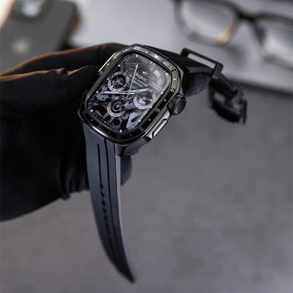 アップルウォッチ バンド ケース 一体型 メンズ apple watchバンド かっこいい シリーズ11 44mm/46mm