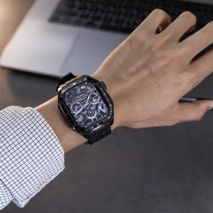 アップルウォッチ バンド ケース 一体型 メンズ apple watchバンド かっこいい シリーズ11 44mm/46mm