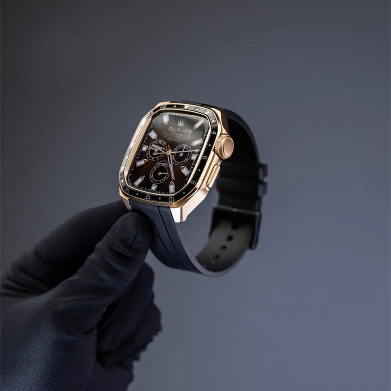 アップルウォッチ バンド ケース 一体型 メンズ apple watchバンド かっこいい シリーズ11 44mm/46mm