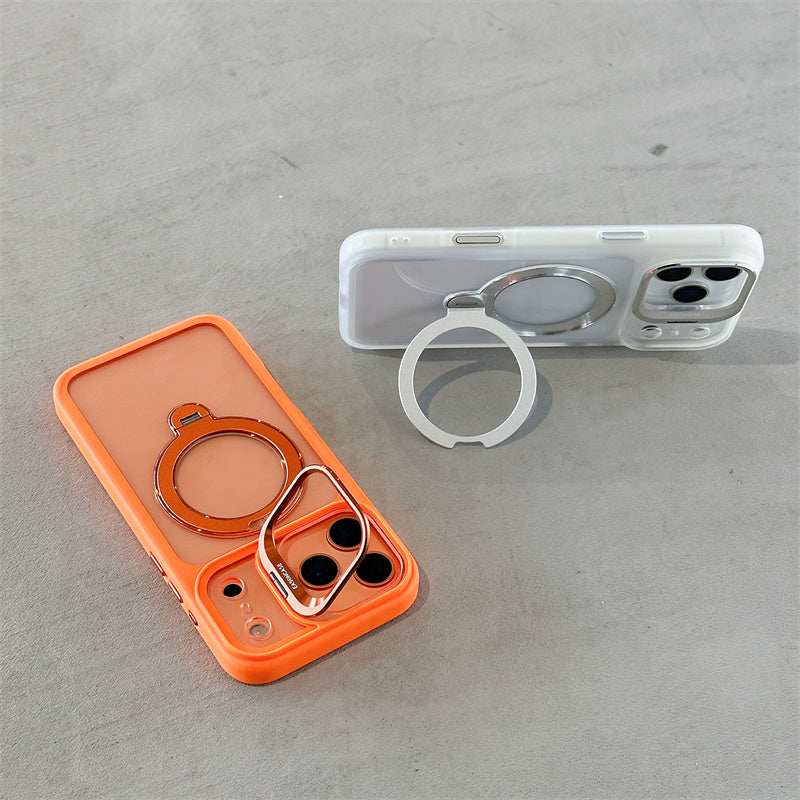 iphone17/17pro ケース スタンド 付き iphone16pro/15 クリアケース magsafe対応 GETCASE