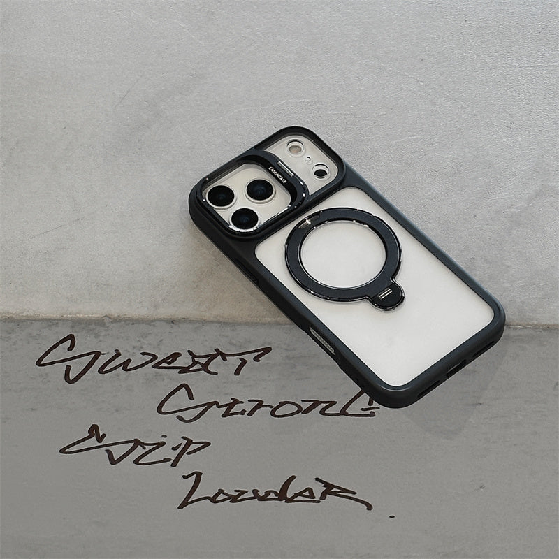 iphone17/17pro ケース スタンド 付き iphone16pro/15 クリアケース magsafe対応 GETCASE