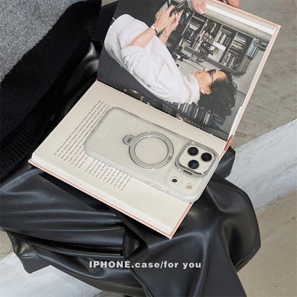 iphone17/17pro ケース スタンド 付き iphone16pro/15 クリアケース magsafe対応 GETCASE