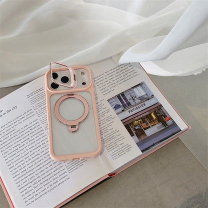 iphone17/17pro ケース スタンド 付き iphone16pro/15 クリアケース magsafe対応 GETCASE